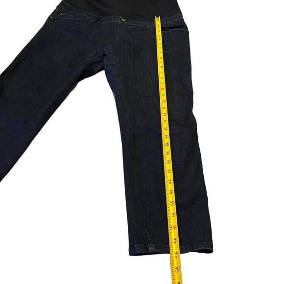 Sezane Denim Maternity Dark Jeans Mommy Pants Size 35 Large Pregnancy Clothing - Picture 7 of 10